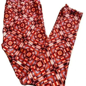 Lularoe TC rust, peach, dark plum  geometric print leggings . NWOT